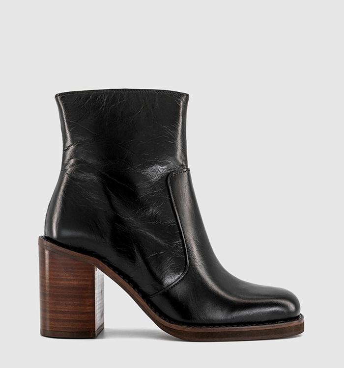 OFFICE Alora Heeled Platform Boot Black Leather