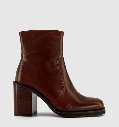 Office Alora Heeled Platform Boot Tan Leather