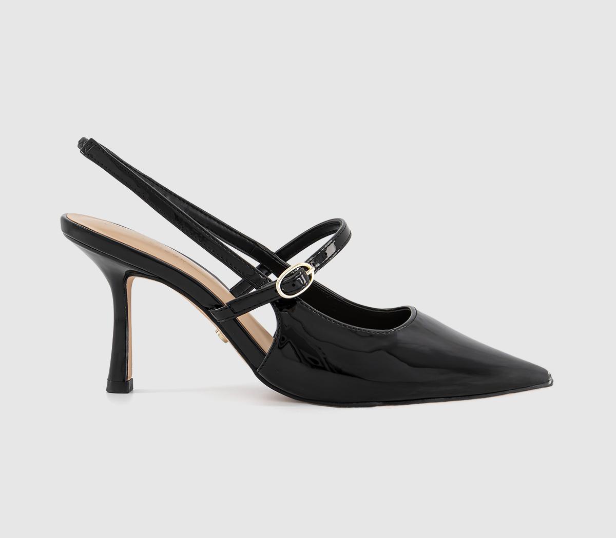 OFFICEHustle Strap Detail Court HeelsBlack Patent
