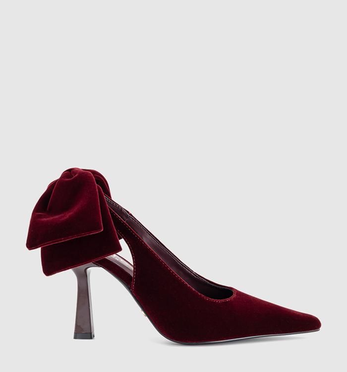 OFFICE Heist Bow Back Court Heel Burgundy