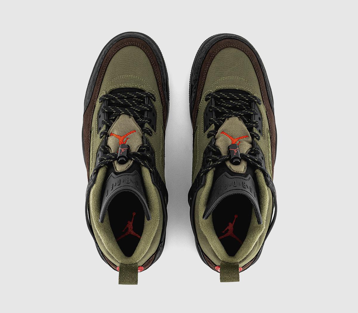 JordanJordan Spizike Low V2 TrainersMedium Olive  University Red Black Baroque Brown