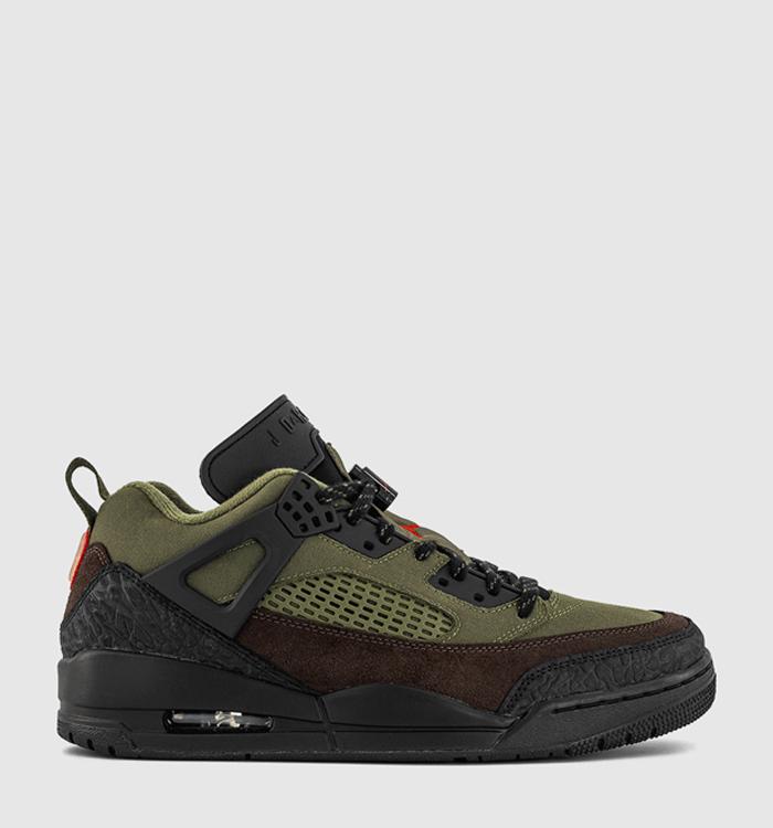 Jordan Jordan Spizike Low V2 Trainers Medium Olive  University Red Black Baroque Brown