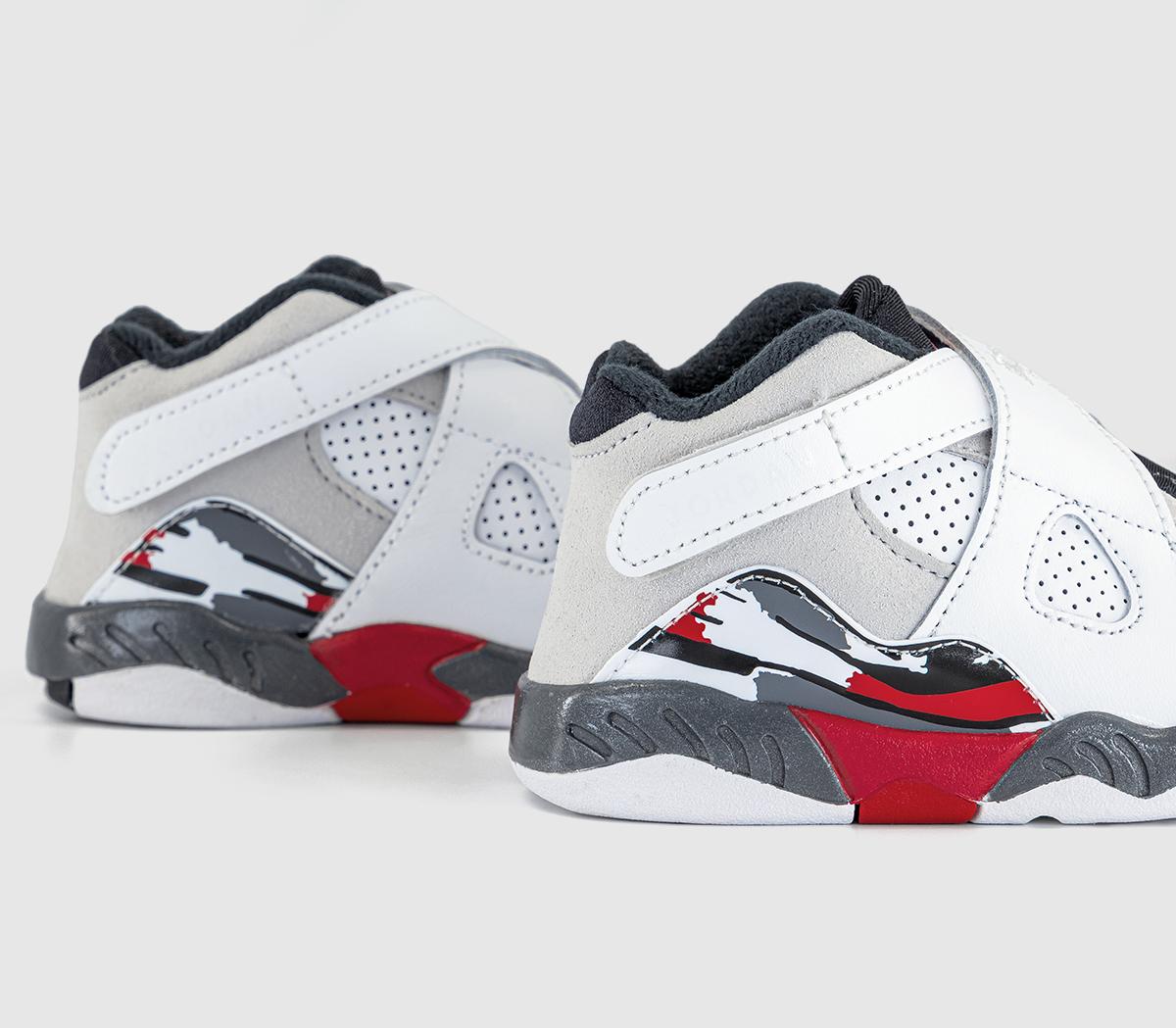 NikeJordan 8 Retro Toddler TrainersWhite Black True Red