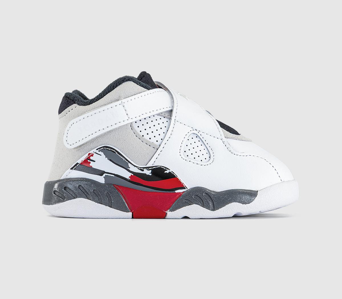 NikeJordan 8 Retro Toddler TrainersWhite Black True Red