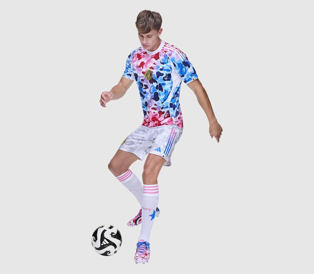 adidasBape FB JerseyBlue Pink Gradation