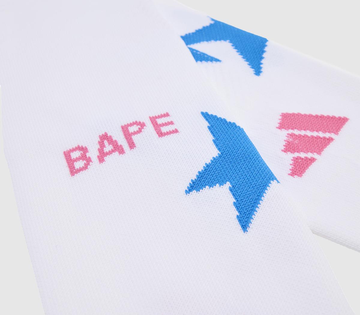 adidasBape FB SocksWhite Blue Red