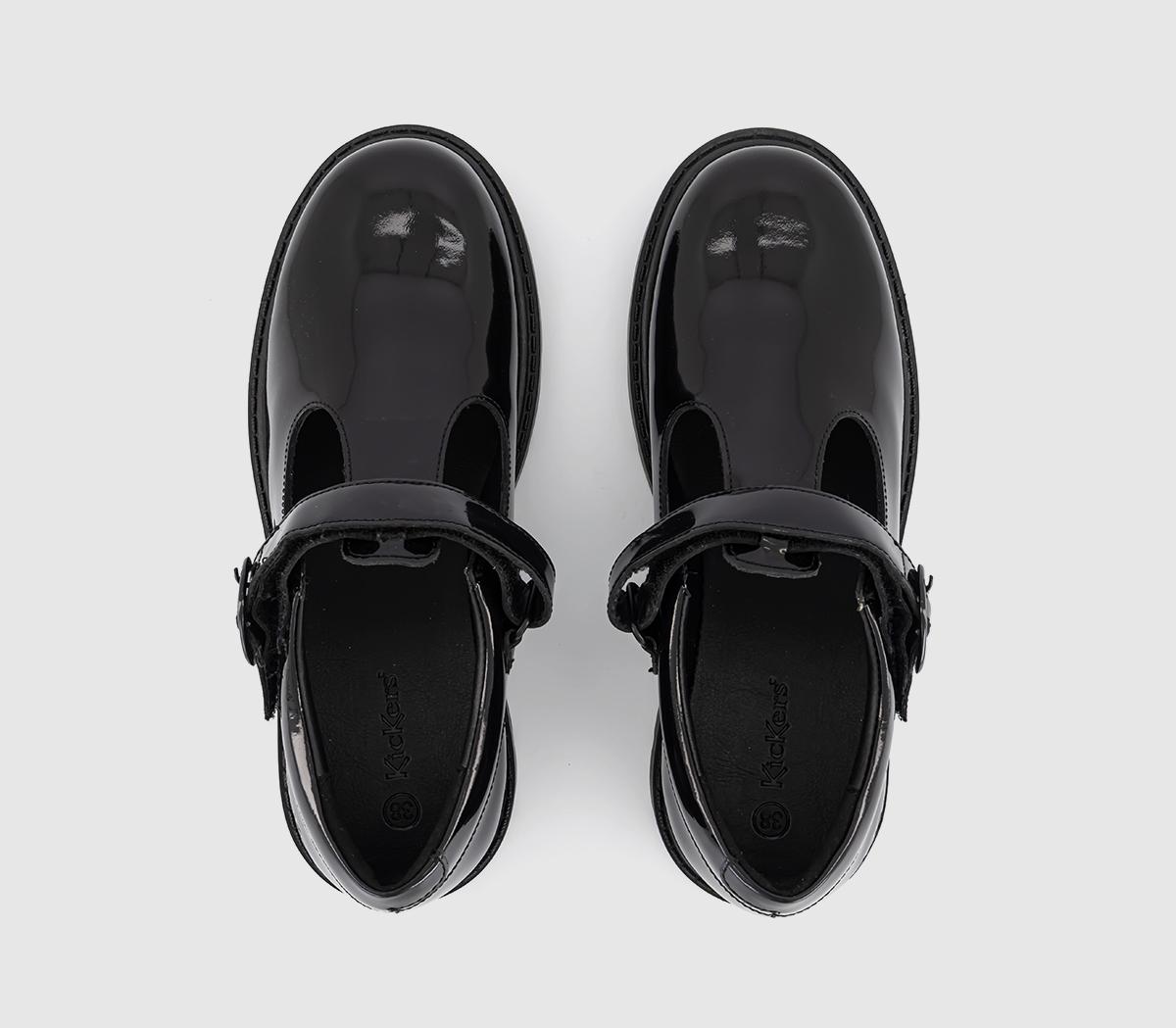 KickersKori T Bar Junior ShoesBlack Patent