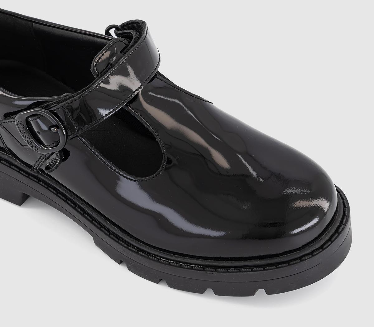 KickersKori T Bar Junior ShoesBlack Patent