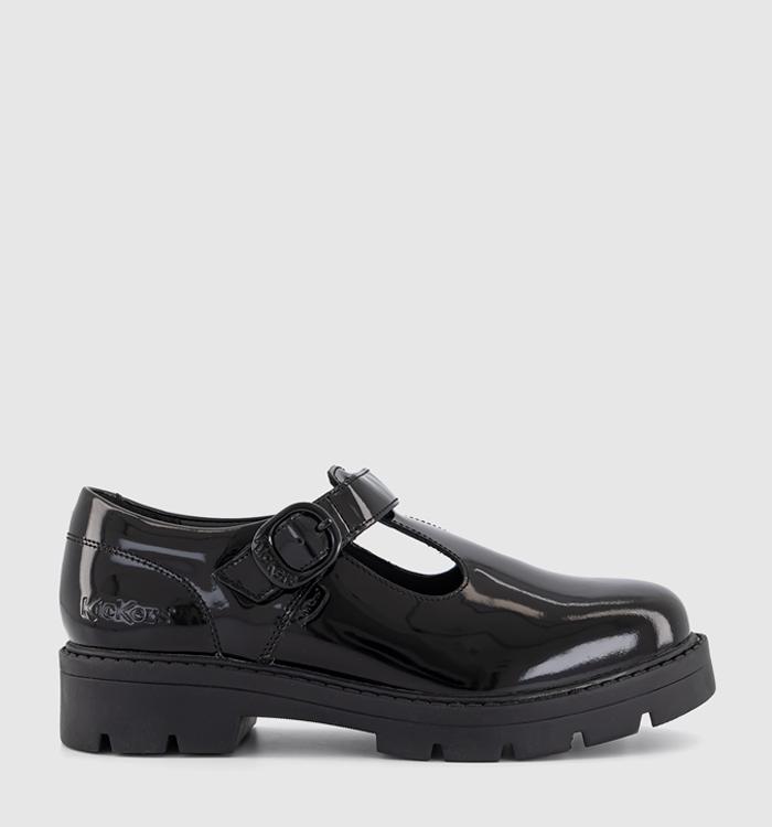 Kickers Kori T Bar Junior Shoes Black Patent