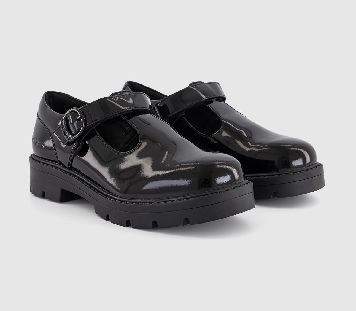 KickersKori T Bar Junior ShoesBlack Patent