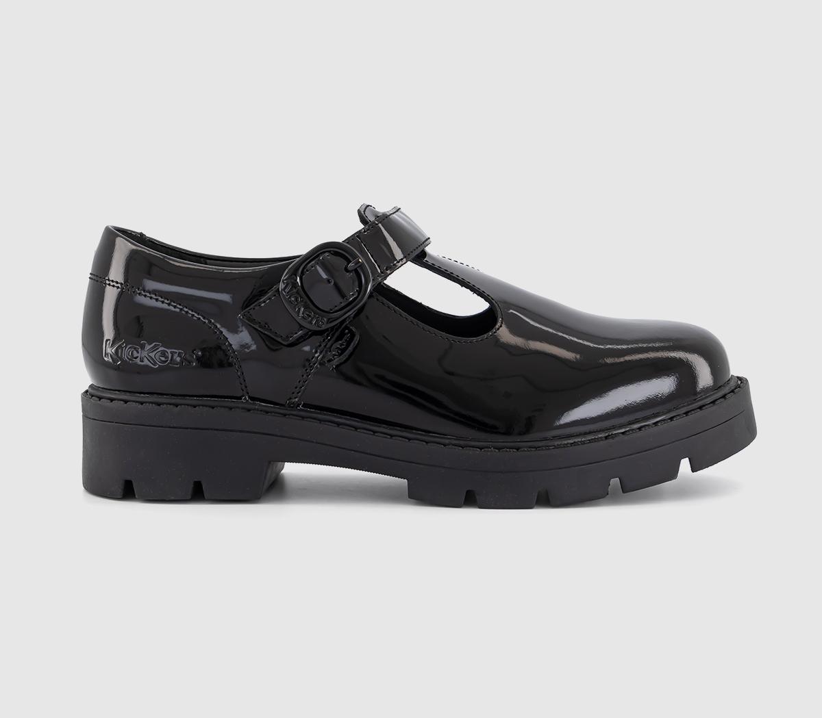 KickersKori T Bar Junior ShoesBlack Patent