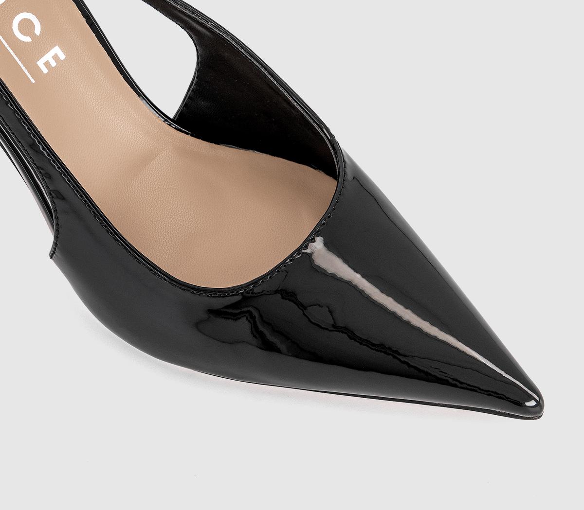 OFFICEHennie Slingback Ankle Strap Court HeelsBlack Patent