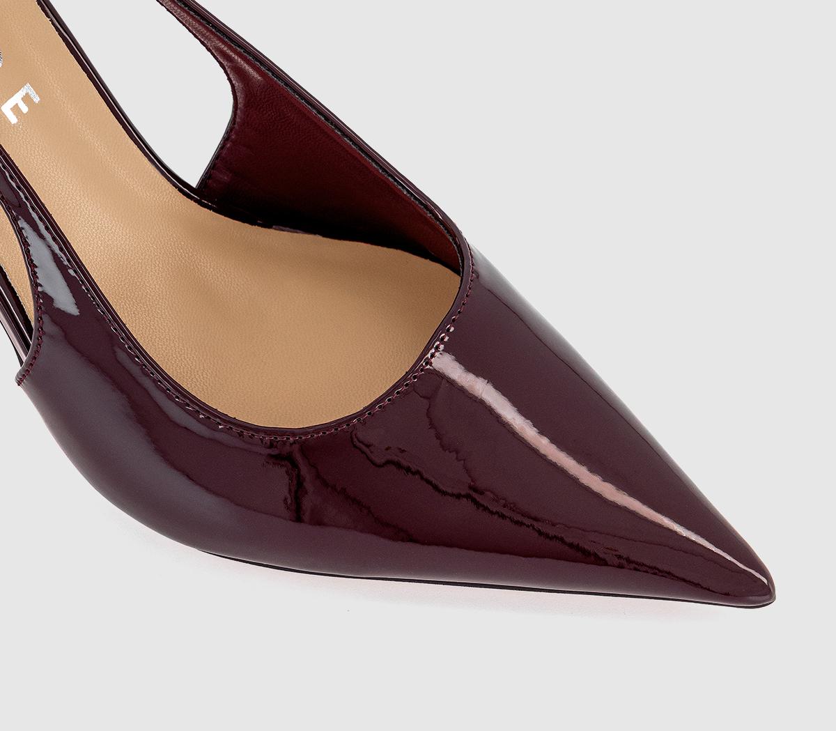 OFFICEHennie Slingback Ankle Strap Court HeelsBurgundy Patent