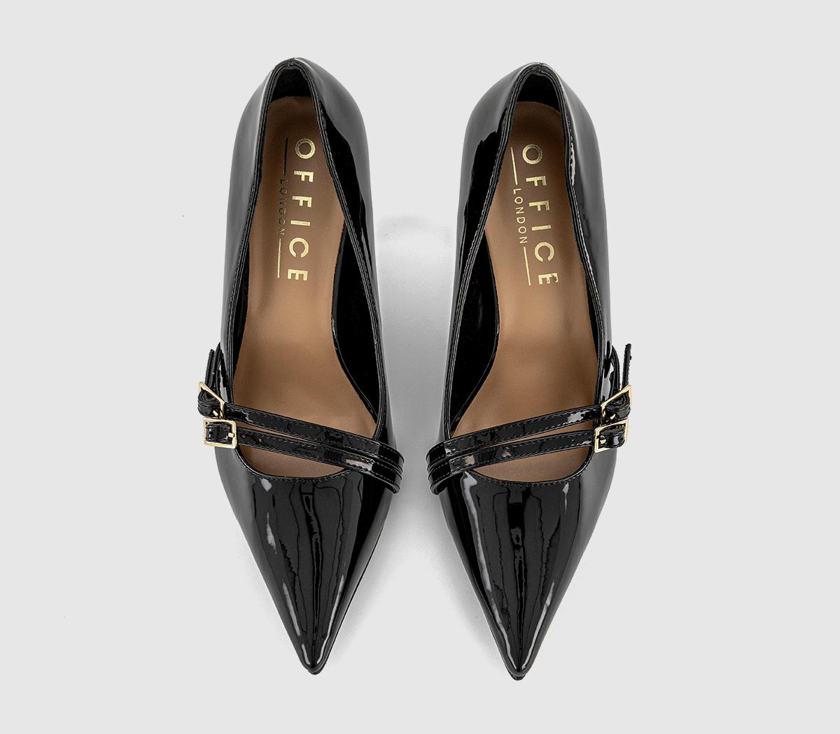 OFFICEHenley Buckle Strap Detail Court HeelsBlack Patent