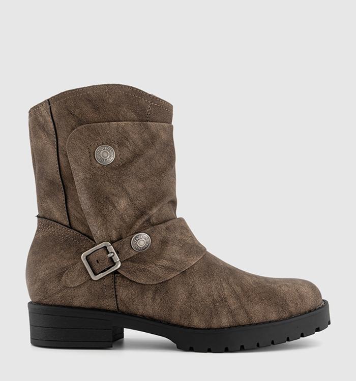 Blowfish Malibu Dallas Buckle Boots Dark Brown