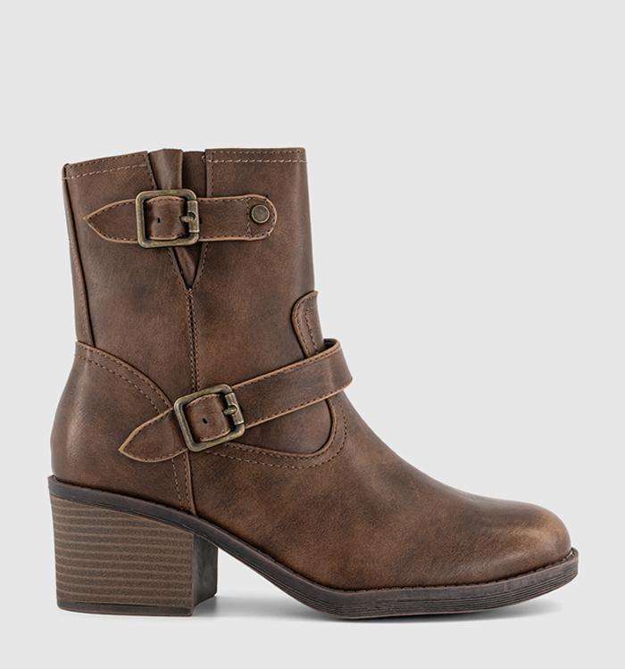 Blowfish Malibu Maeve Double Strap Boots Whisky Brown