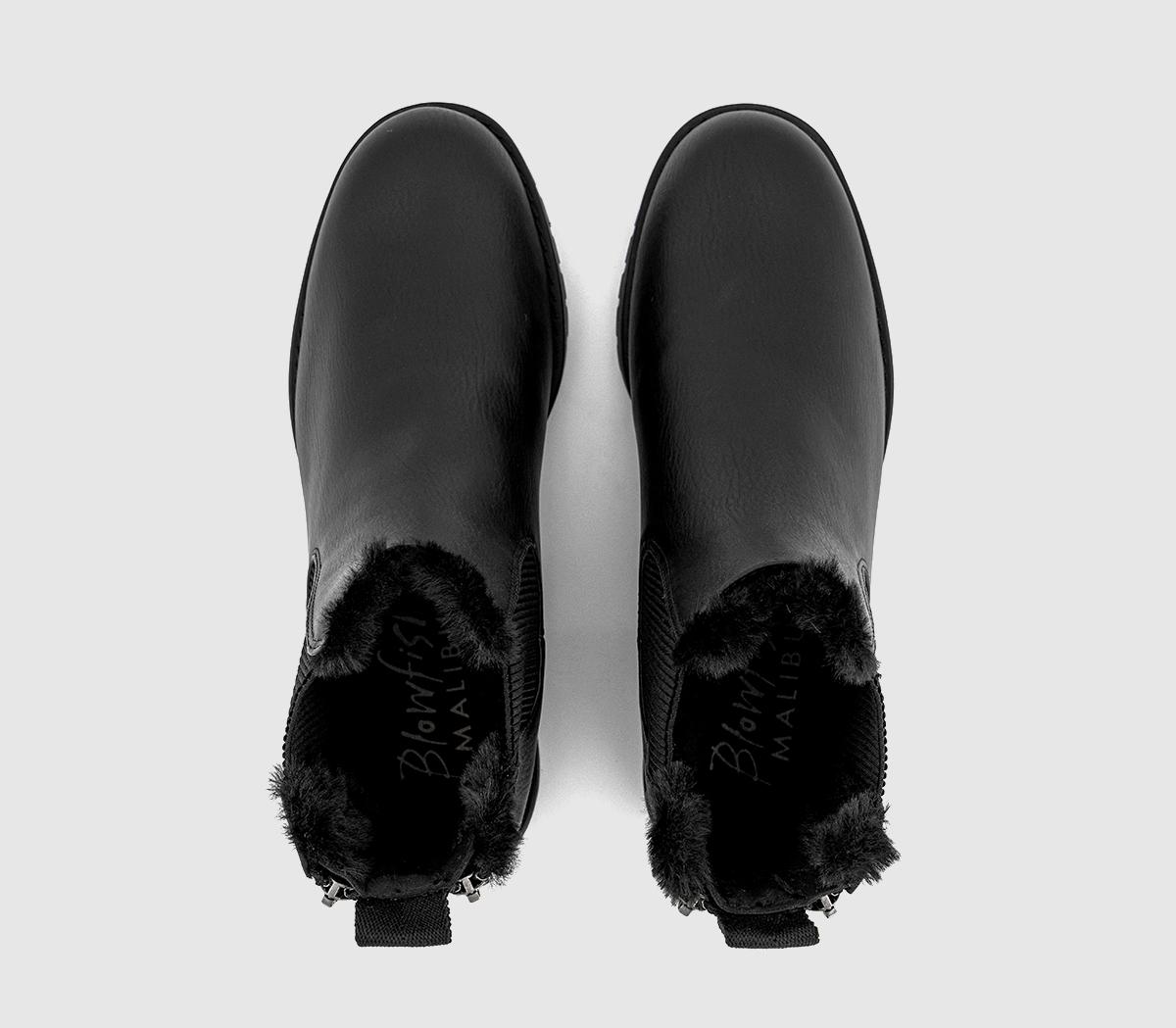 Blowfish MalibuDover Fur Lined Chelsea BootsBlack