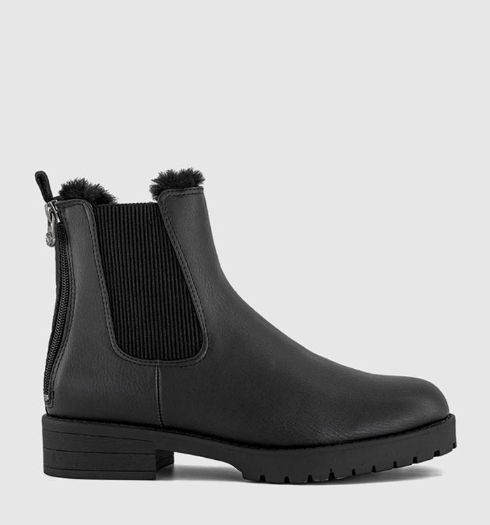 Blowfish Malibu Dover Fur Lined Chelsea Boots Black
