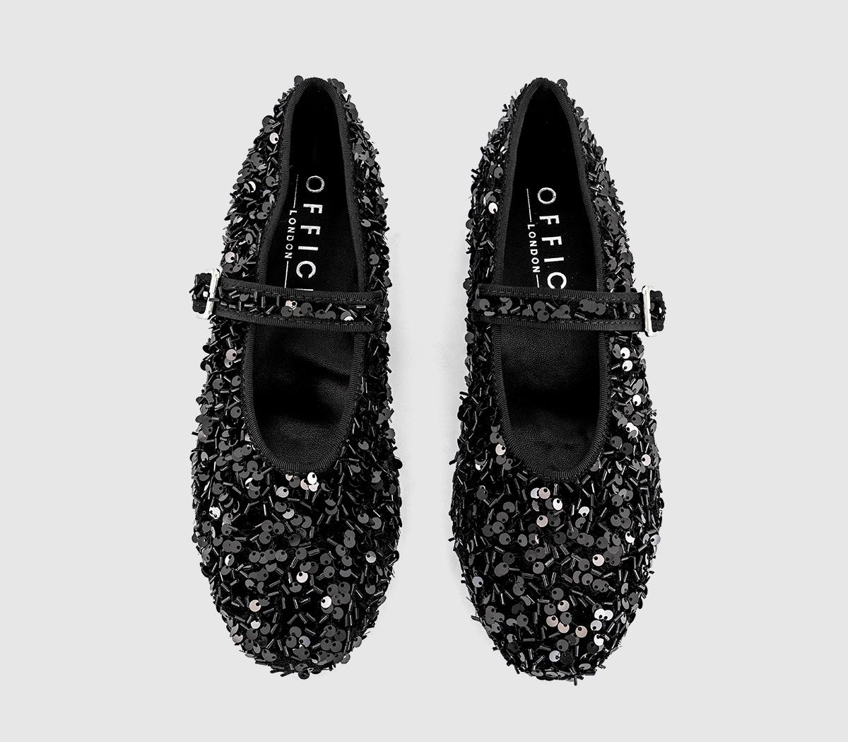 OFFICEFirework Sequin Ballet ShoesBlack