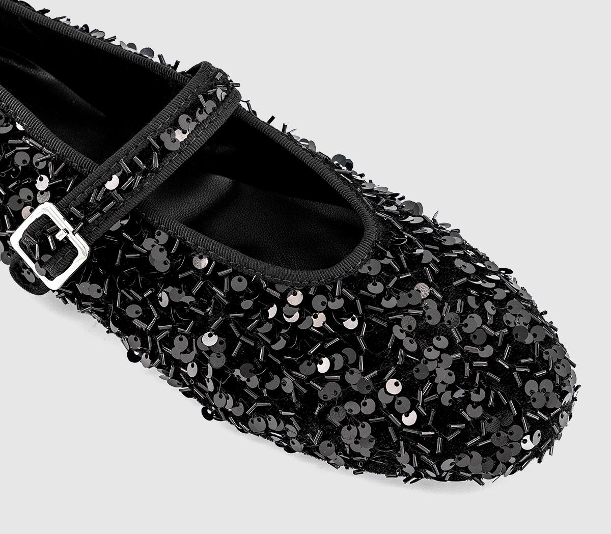OFFICEFirework Sequin Ballet ShoesBlack