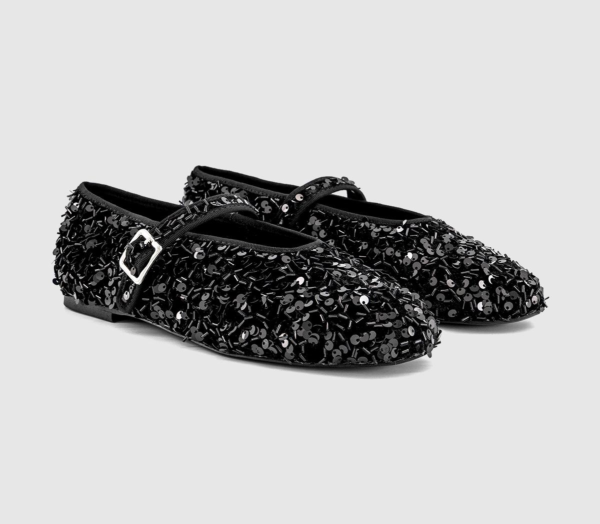 OFFICEFirework Sequin Ballet ShoesBlack