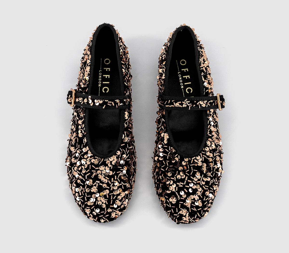 OFFICEFirework Sequin Ballet ShoesBronze