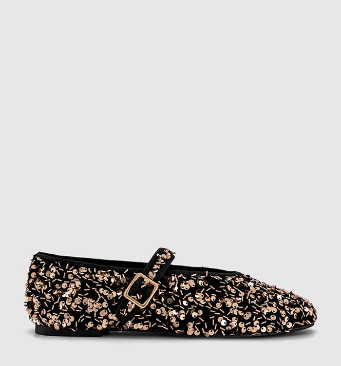 OFFICE Firework Sequin Ballet Shoes Bronze