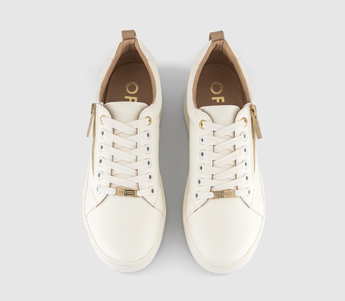 OFFICETangle Zip Detail Platform TrainersWhite