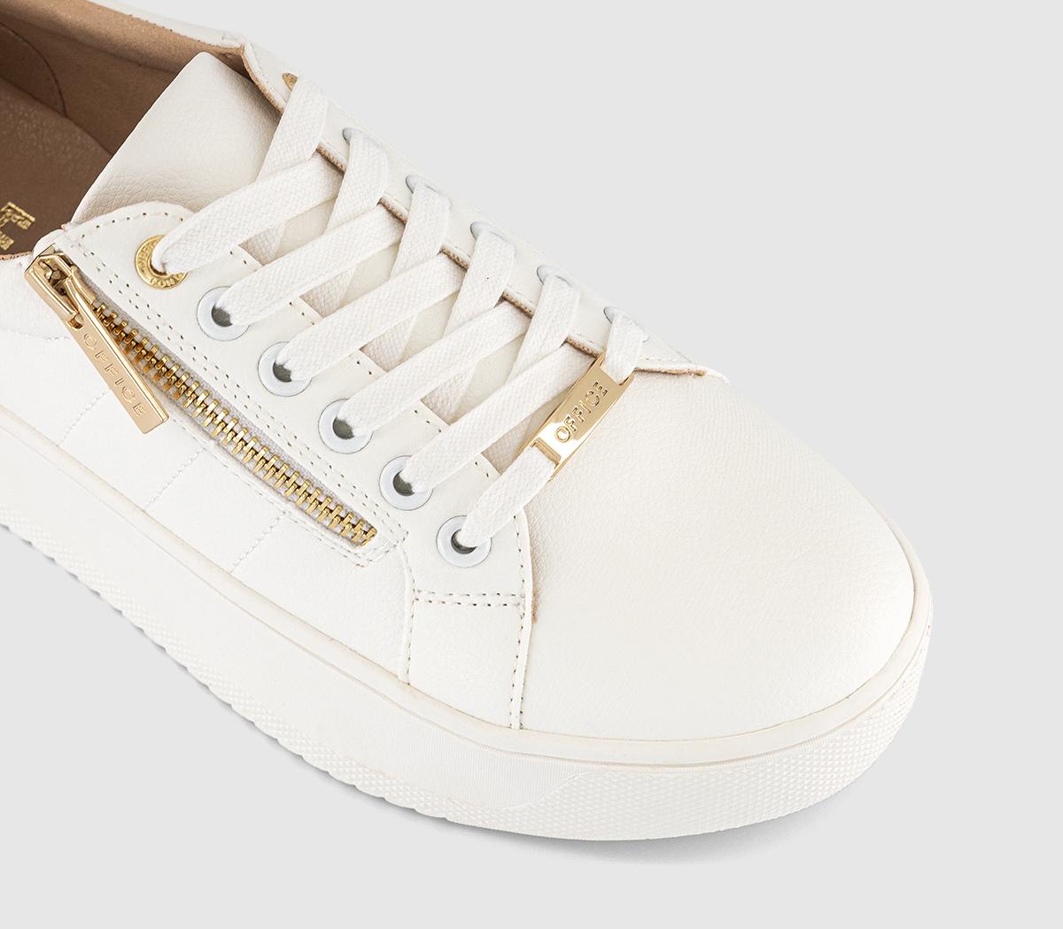 OFFICE Tangle Zip Detail Platform Trainers White Women's Trainers