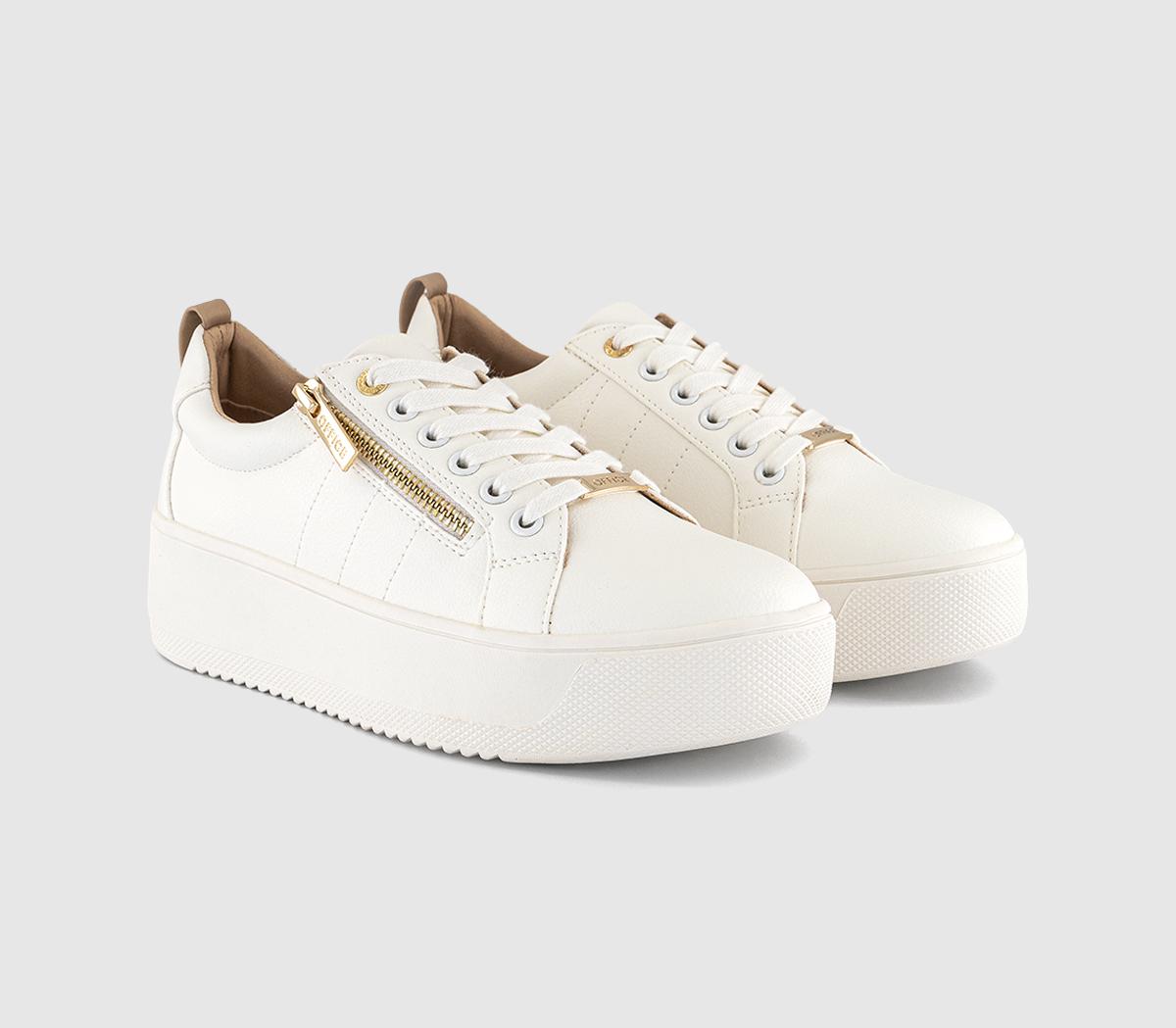 OFFICETangle Zip Detail Platform TrainersWhite