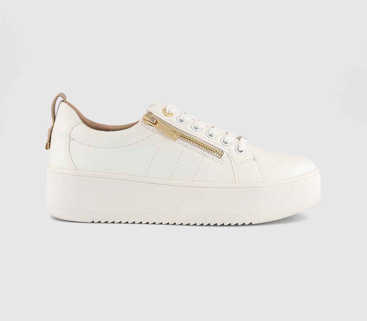 OFFICETangle Zip Detail Platform TrainersWhite