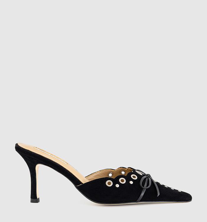 Tony Bianco Shae Mule Heels Black Suede