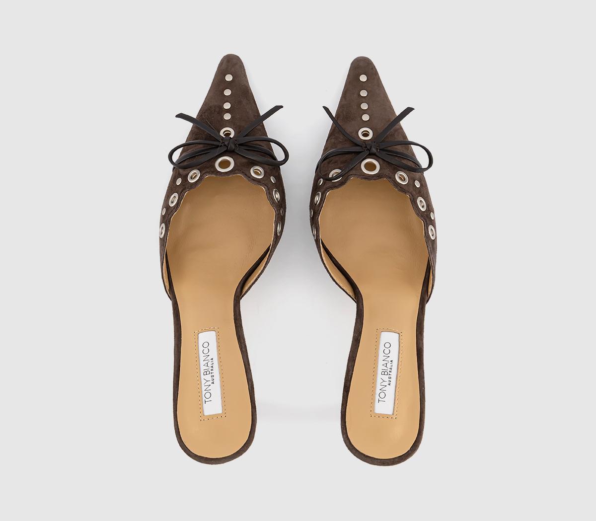 Tony BiancoShae Mule Heels Tony BiancoShae Mule HeelsEspresso Suede