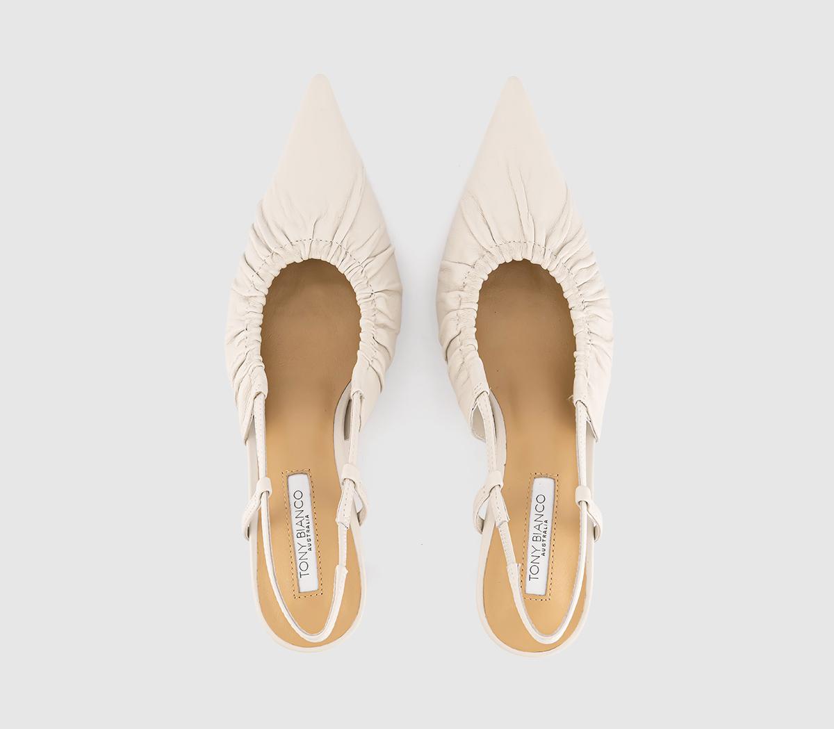 Tony BiancoKimchi Ruched Slingback Heels Tony BiancoKimchi Ruched Slingback HeelsCream