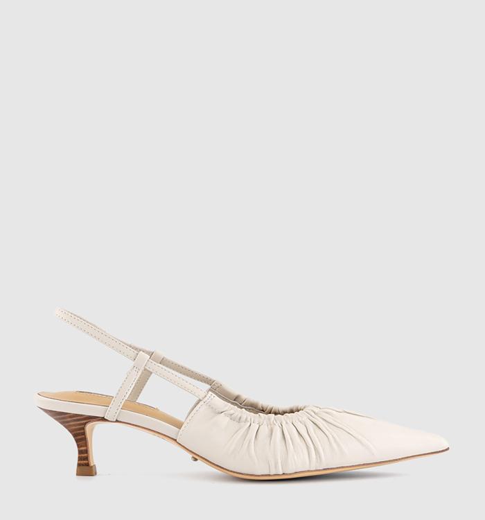 Tony Bianco Kimchi Ruched Slingback Heels Cream