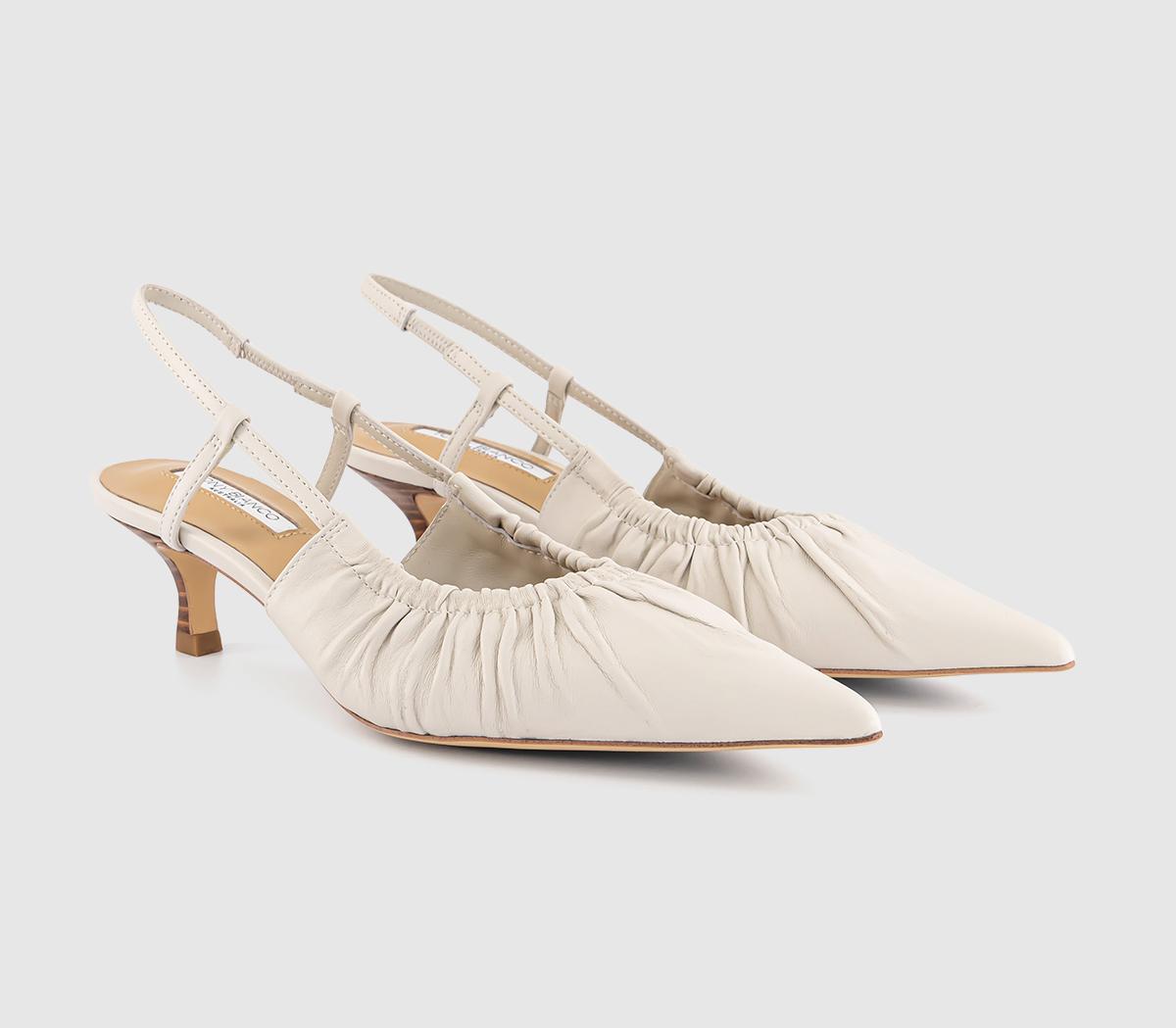 Tony BiancoKimchi Ruched Slingback Heels Tony BiancoKimchi Ruched Slingback HeelsCream