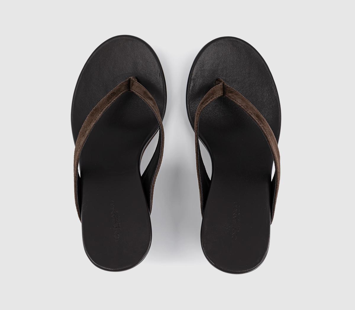Tony BiancoAvanti Toe Post Wedge HeelsEspresso Suede