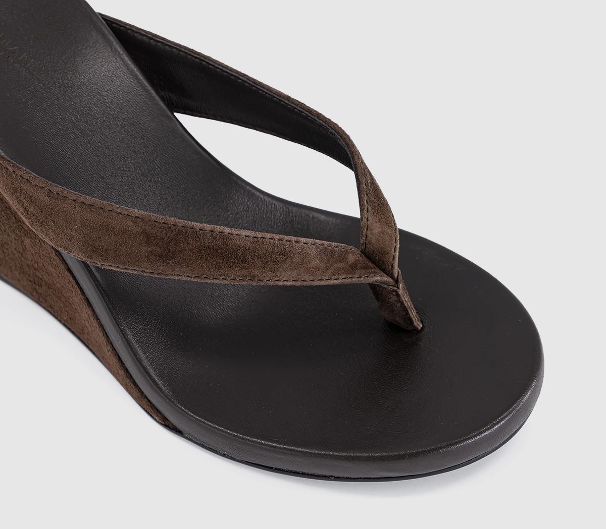 Tony BiancoAvanti Toe Post Wedge HeelsEspresso Suede