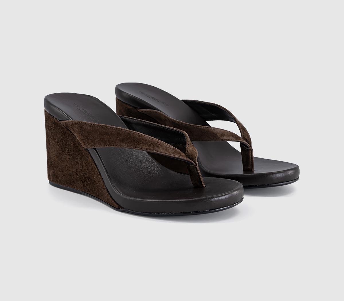 Tony BiancoAvanti Toe Post Wedge HeelsEspresso Suede
