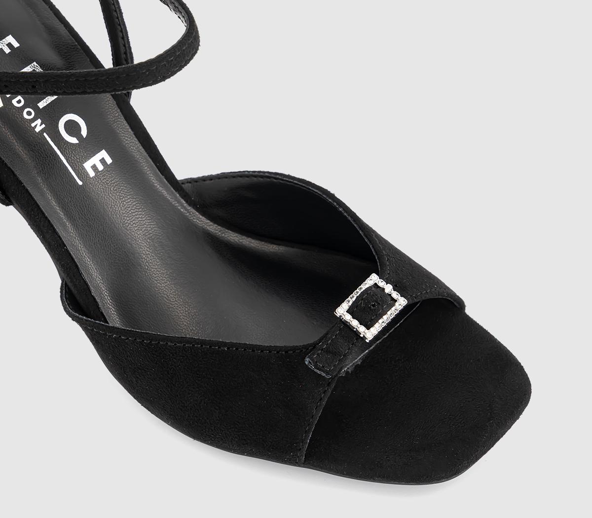 OFFICEHeart Embellished Buckle Heeled SandalsBlack