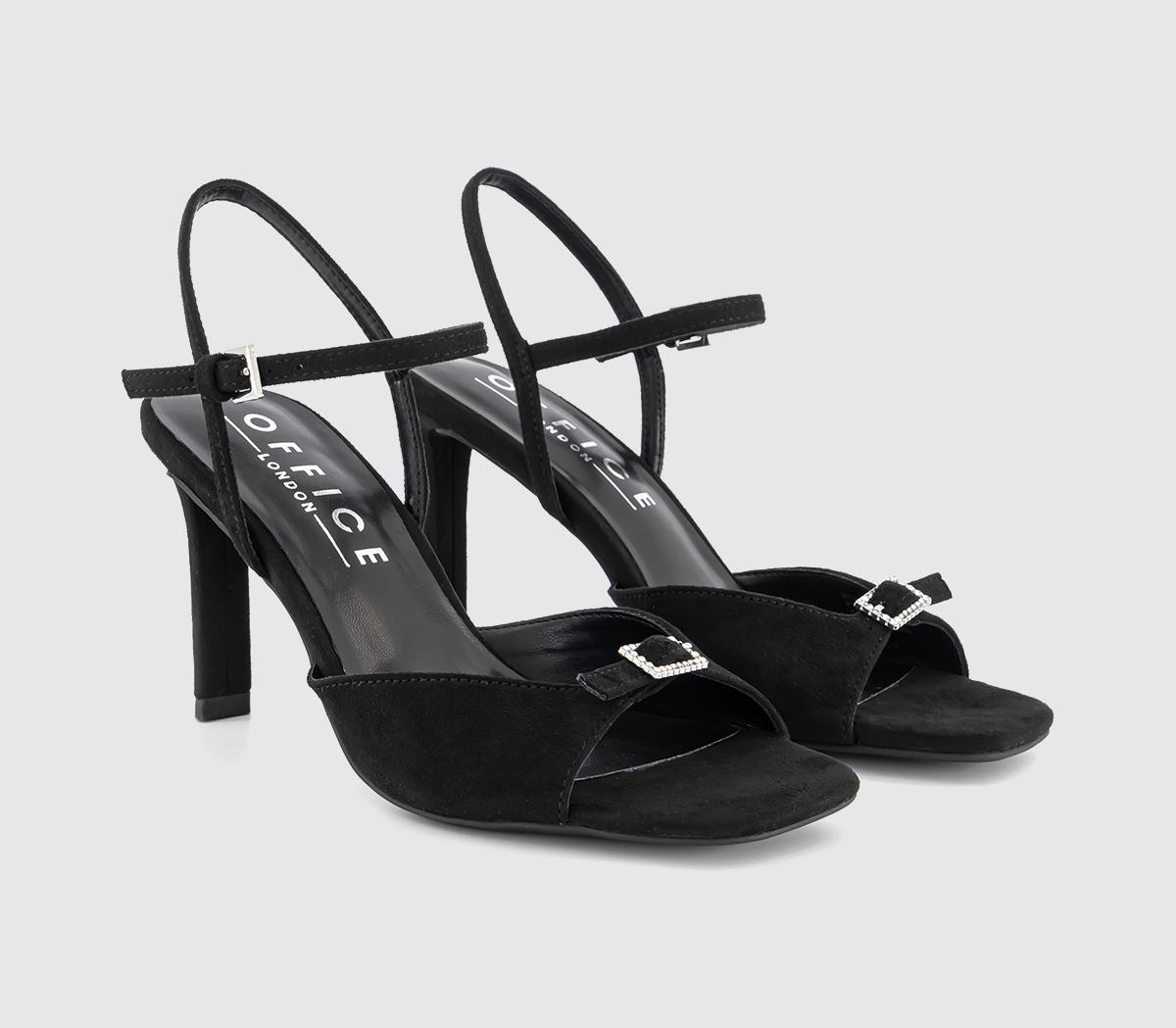 OFFICEHeart Embellished Buckle Heeled SandalsBlack