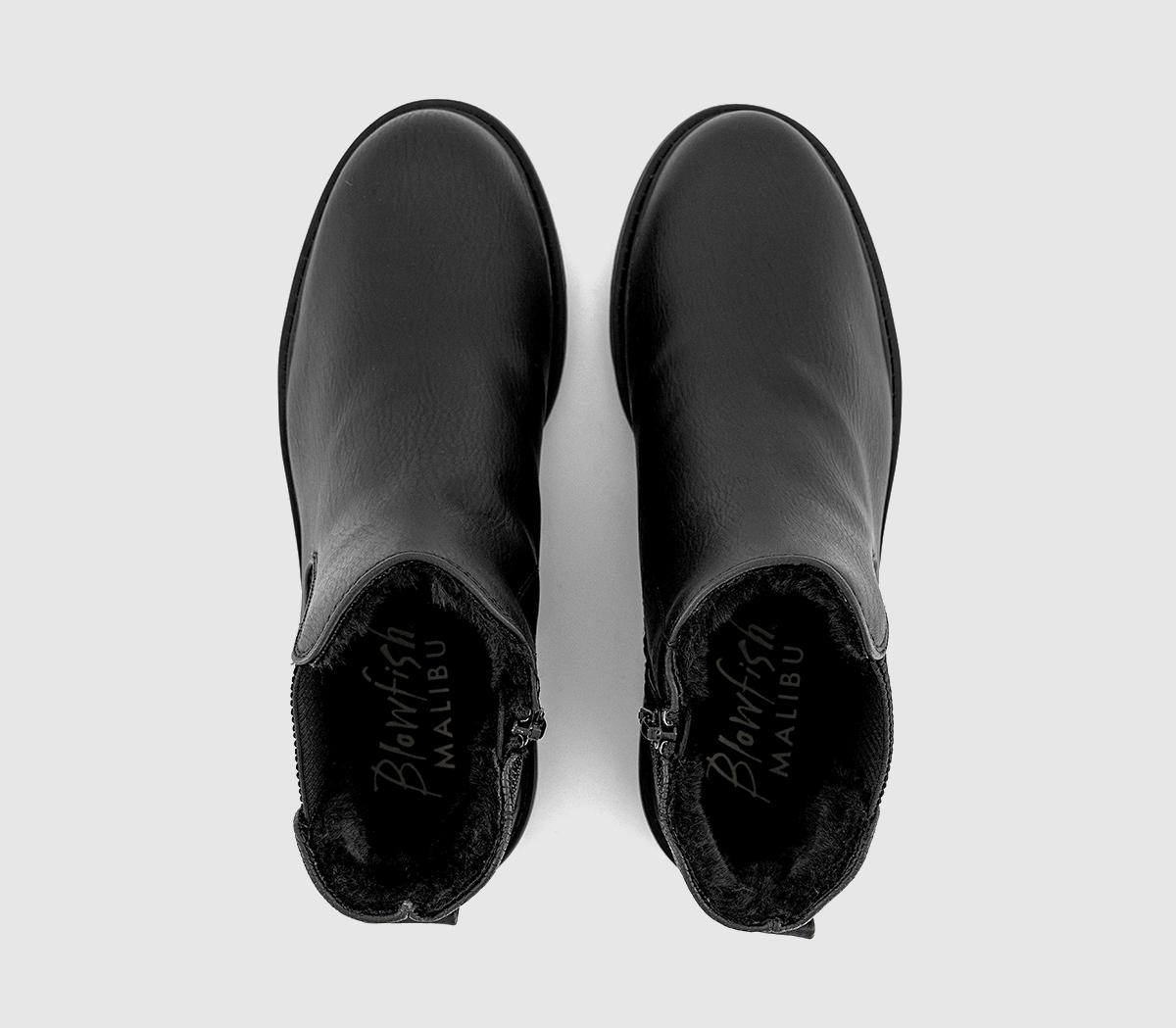Blowfish Malibu Kali Fur Lined Chelsea Boots Black - Exclusive to