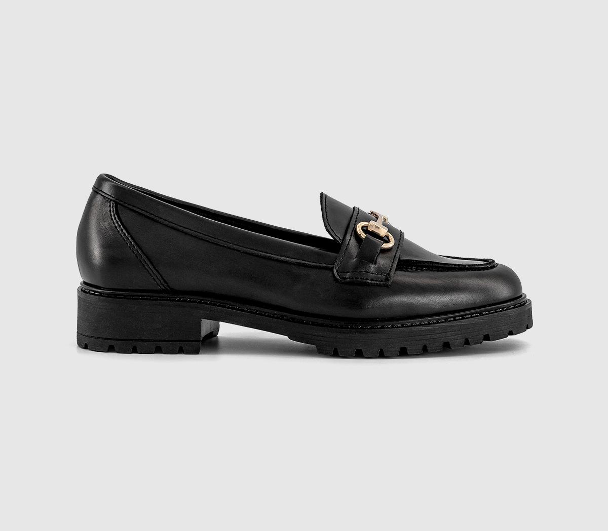 OFFICEFontana Cleated Sole Snaffle LoafersBlack Leather