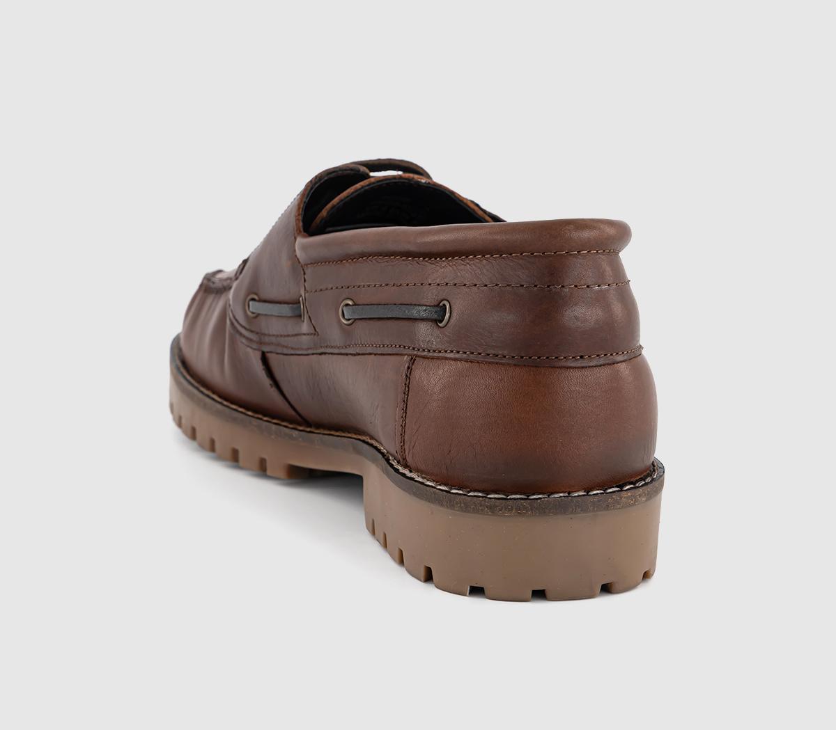 OFFICECrewe Chunky Boat ShoeBrown Leather