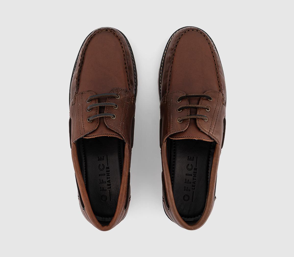 OFFICECrewe Chunky Boat ShoeBrown Leather