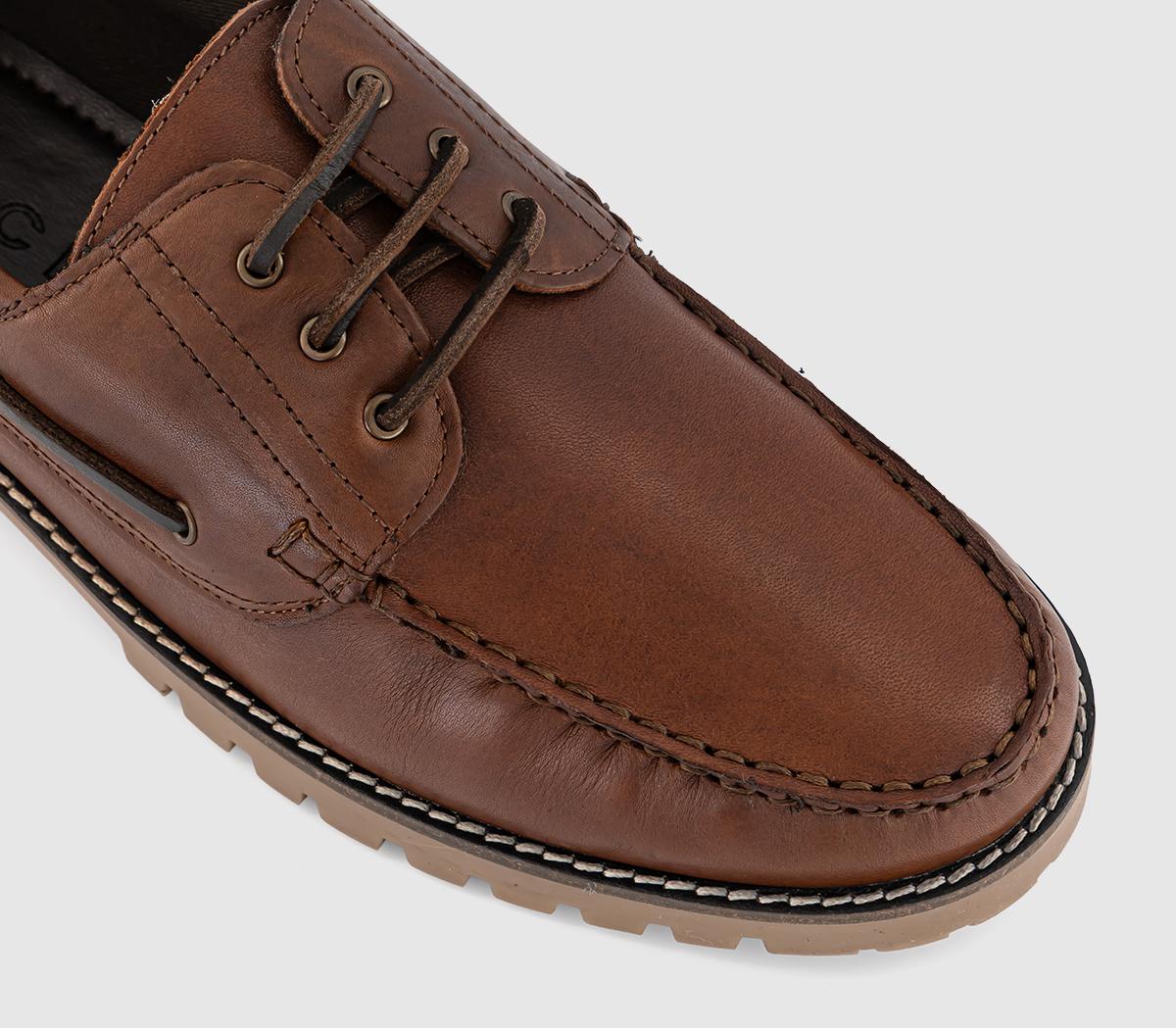 OFFICECrewe Chunky Boat ShoeBrown Leather