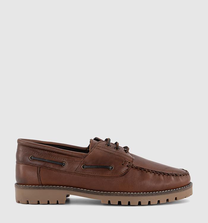 OFFICE Crewe Chunky Boat Shoe Brown Leather