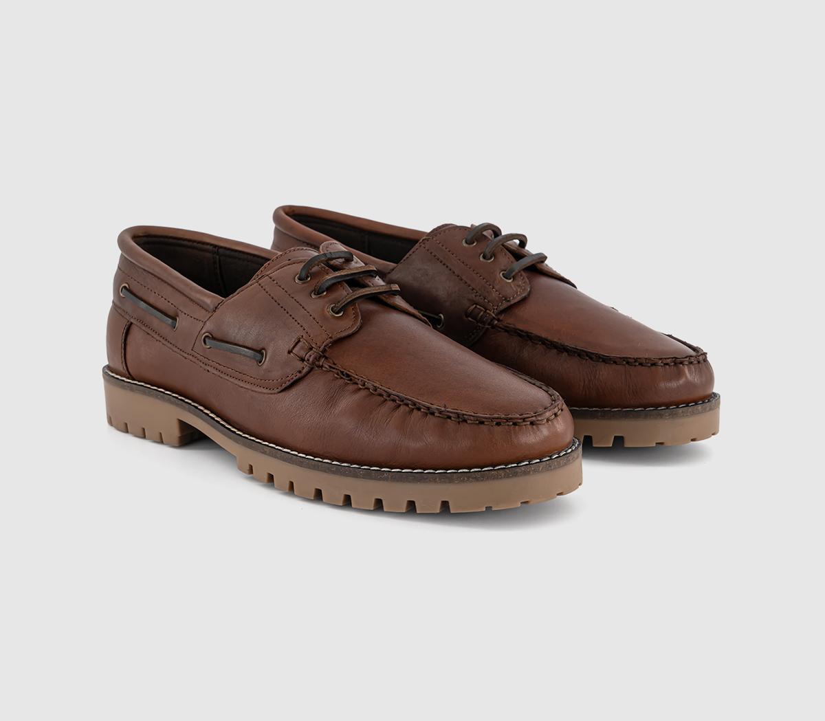 OFFICECrewe Chunky Boat ShoeBrown Leather