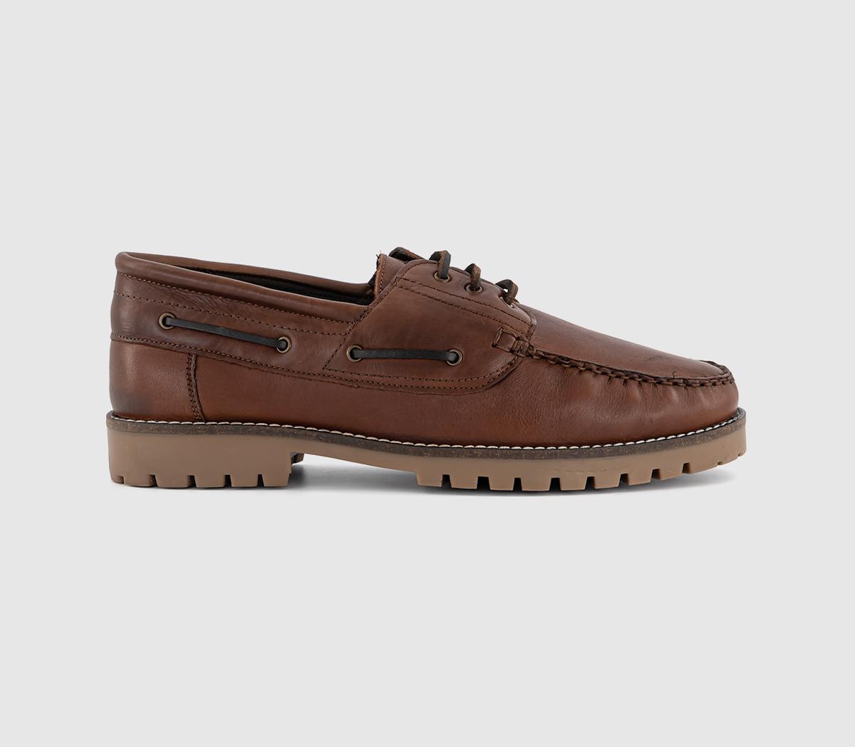 OFFICECrewe Chunky Boat ShoeBrown Leather