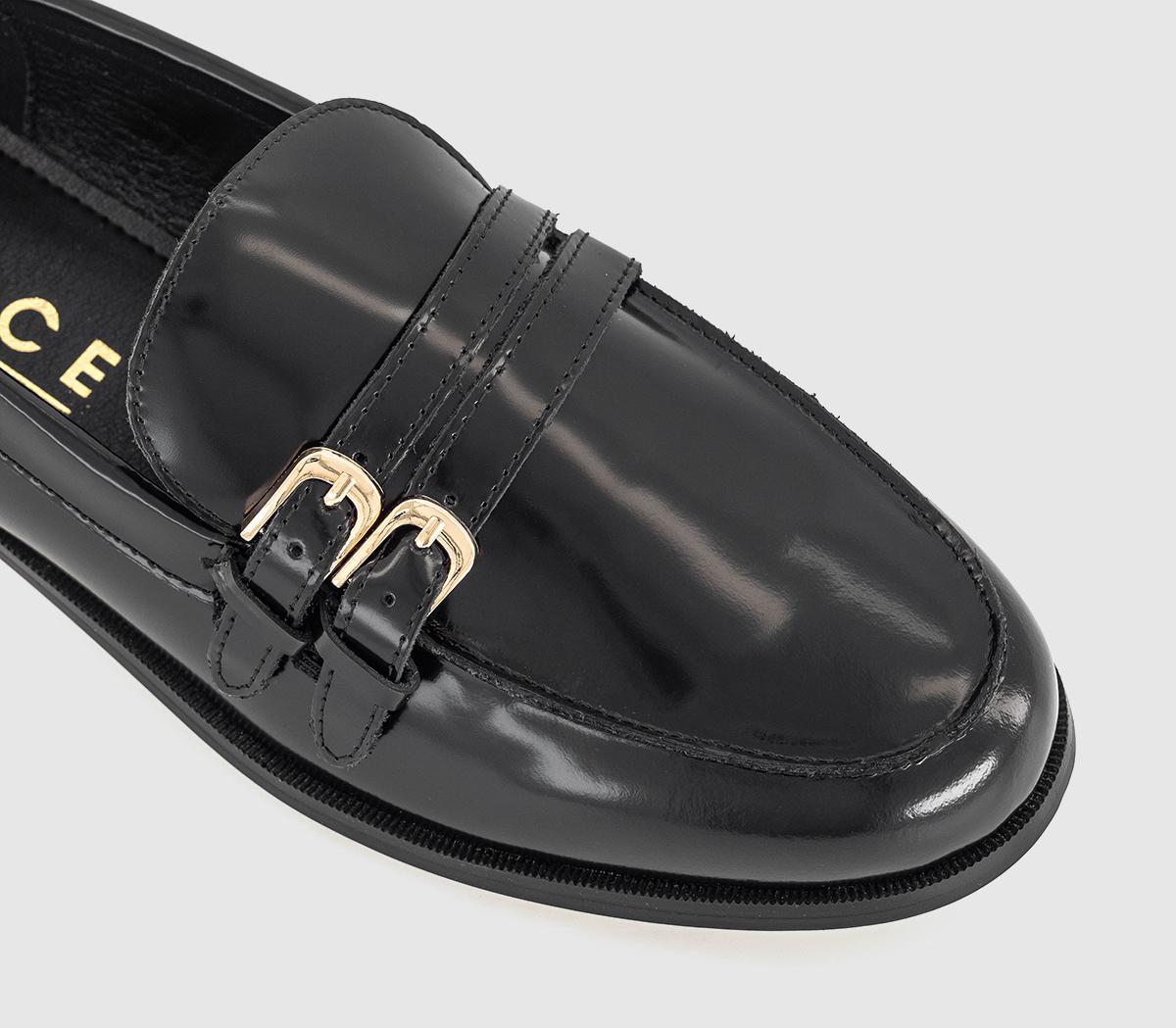 OFFICEFernando Double Strap Detail LoafersBlack Leather